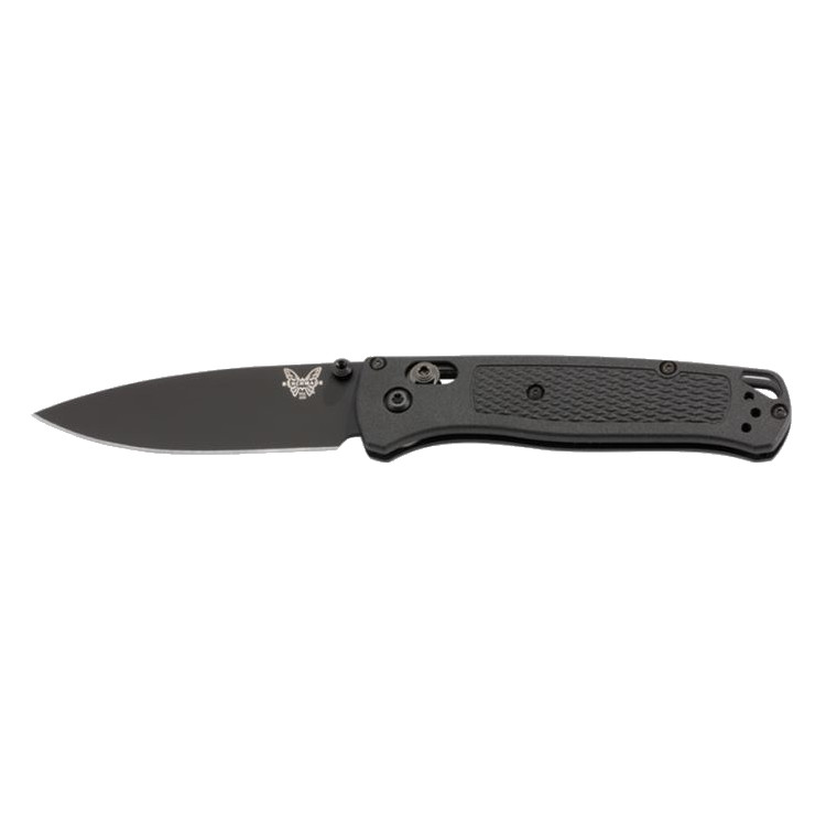 Benchmade Bugout Non-Serrated Black DLC Drop Point - Axis Lock/Thumb Stud - Image 2